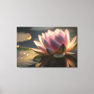 Lotus rose en toile étirée légère le matin