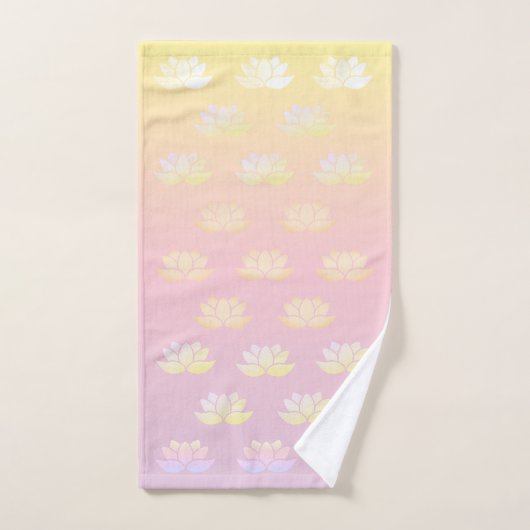 Lotus rose et jaune (Serviette à main)