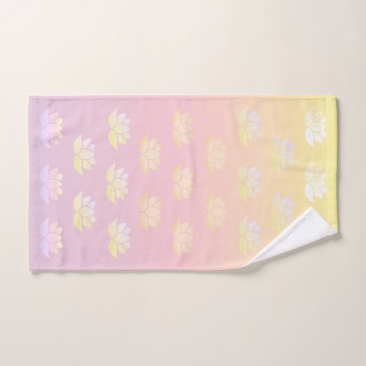 Lotus rose et jaune (Serviette à main)