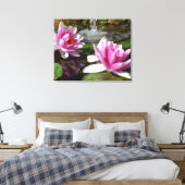 Lotus rose sur toile étirée (Insitu(Chambre))