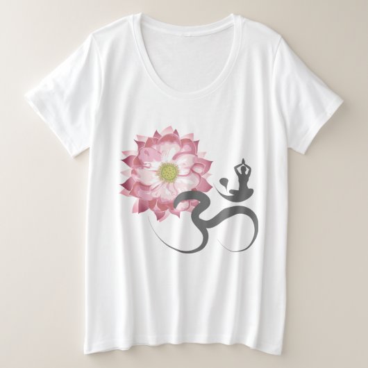 Lotus Rose Yoga Fleur et Calligraphie Zen Om Aum (Design devant)