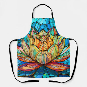 Lotus roze glas in lood schort