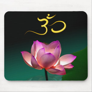 Lotus/Roze+Magenta+Om, DIY tekst Muismat