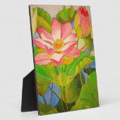 Lotus roze, waterlly waterverf kunst schilderij fotoplaat (Zijkant)