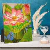 Lotus roze, waterlly waterverf kunst schilderij fotoplaat (Zijkant)
