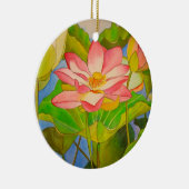 Lotus roze, waterlly waterverf kunst schilderij keramisch ornament (Rechts)