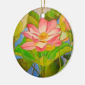 Lotus roze, waterlly waterverf kunst schilderij keramisch ornament (Links)