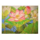 Lotus roze, waterlly waterverf kunst schilderij notitieblok (Voorkant)