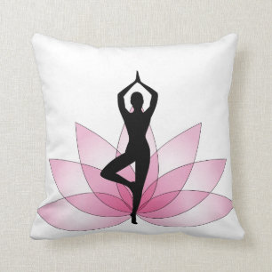 Lotus roze witte yogi joga diepte kussen