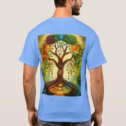 Lotus sacré et ADN cosmique T-shirt Art Abstrait (Dos)