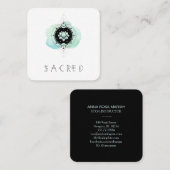 *~* Lotus Sacred Symbol Moon Nirvana Vierkante Visitekaartje (Voorkant / Achterkant)
