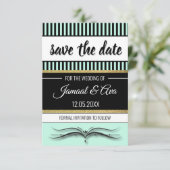 Lotus Scroll & Strepen - Goud Folie Save The Date (Staand voorkant)