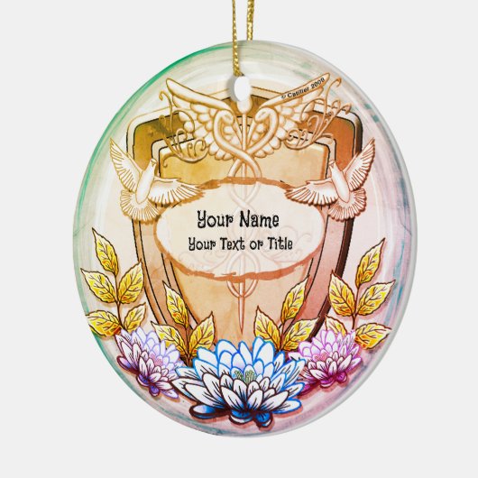 Lotus shield nurse keramisch ornament (Links)