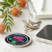 Lotus Soberity Chip | Aangepaste 12-stappen medail Sleutelhanger (Zijkant)