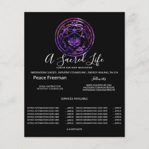 Lotus-stilte   Paarse Mandala-ontwerp Flyer