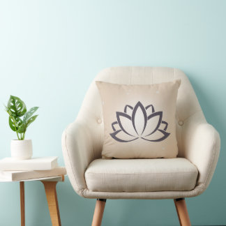 Lotus Symbole Jeter oreiller noir et bronzette
