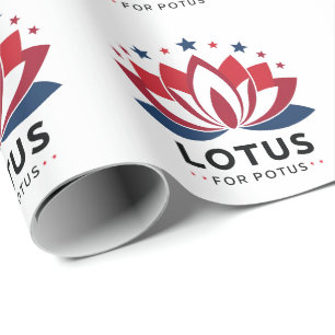 Lotus voor POTUS Kamala Harris 2024 Cadeaupapier