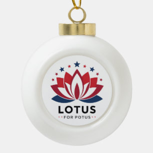 Lotus voor POTUS Kamala Harris 2024 Keramische Bal Ornament