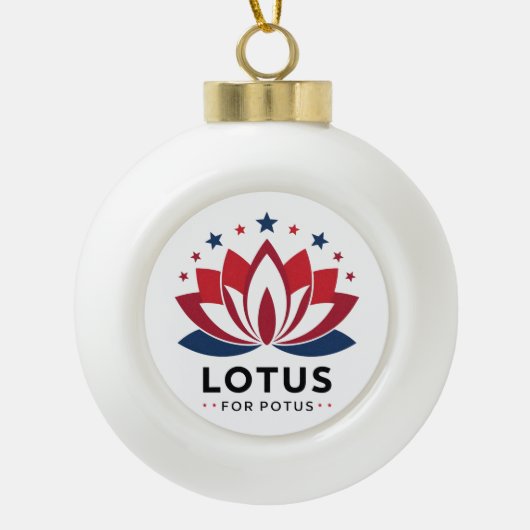 Lotus voor POTUS Kamala Harris 2024 Keramische Bal Ornament (Voorkant)