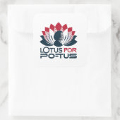 Lotus voor POTUS Kamala Harris 2024 Vierkante Sticker (Tas)