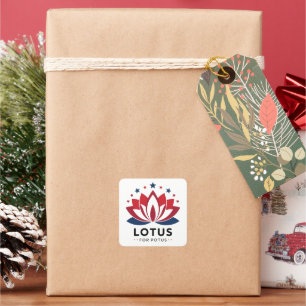 Lotus voor POTUS Kamala Harris 2024 Vierkante Sticker