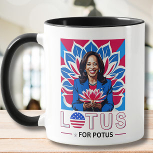 Lotus voor Potus Kamala Harris President Campaign Mok