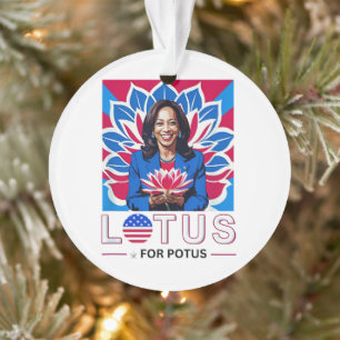 Lotus voor Potus Kamala Harris President Campaign Ornament