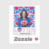Lotus voor Potus Kamala Harris President Campaign Sticker (Vel)