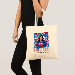 Lotus voor Potus Kamala Harris President Campaign Tote Bag