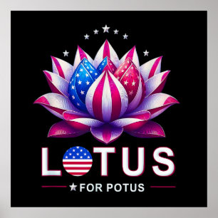 Lotus voor Potus Kamala Harris Trendy Lotus Potus Poster
