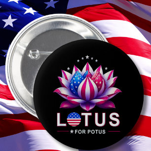 Lotus voor Potus Kamala Harris Trendy Lotus Potus Ronde Button 5,7 Cm
