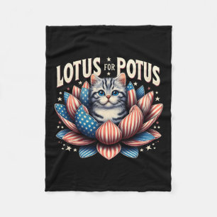 Lotus voor Potus US Flag Cat Lovers Kamala Harris Fleece Deken