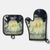 Lotus Water Lily Flower Personalized Ovenwant & Pannenlap Set (Voorkant)