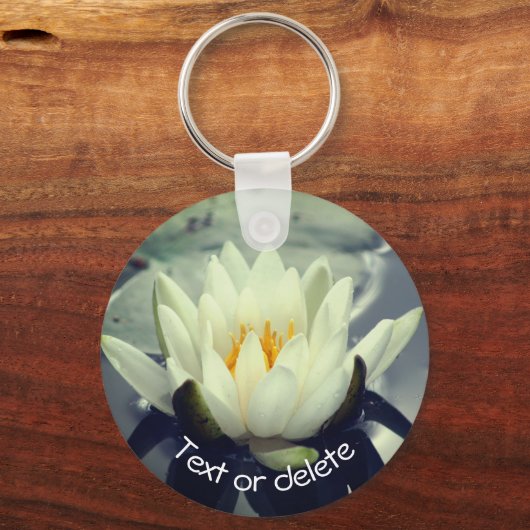 Lotus Water Lily Flower Personalized Sleutelhanger (Achterkant)