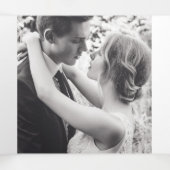 Lotus waterlelie roze bloemen waterverf bruiloft drieluik programma (Binnenkant midden)