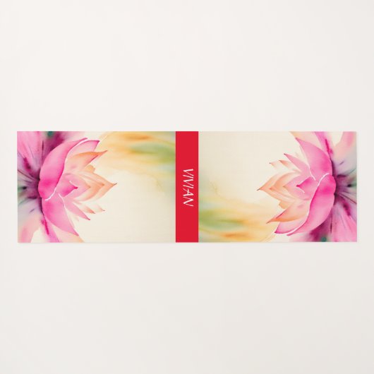Lotus Waterverf Abstract Zen Design Yogamat (Achterkant (horizontaal))