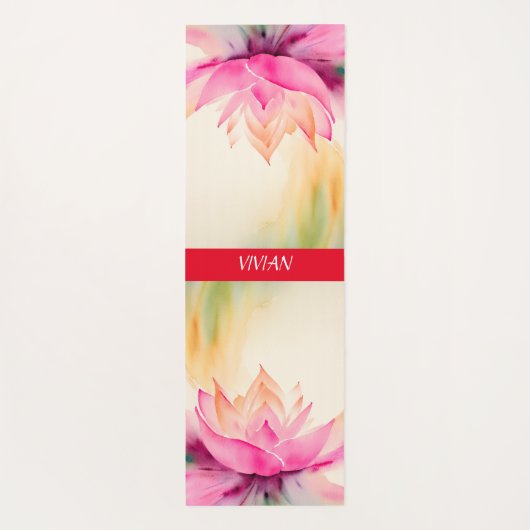 Lotus Waterverf Abstract Zen Design Yogamat (Achterkant)
