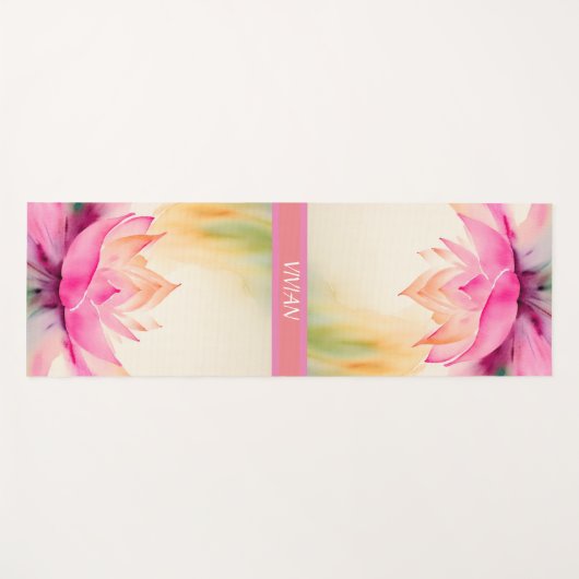 Lotus Waterverf Abstract Zen Design Yogamat (Voorkant (horizontaal))