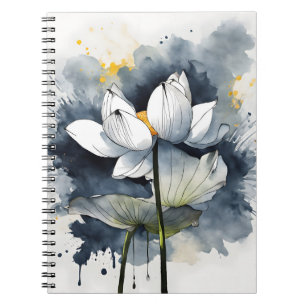 Lotus - Waterverf bloemen Notitieboek