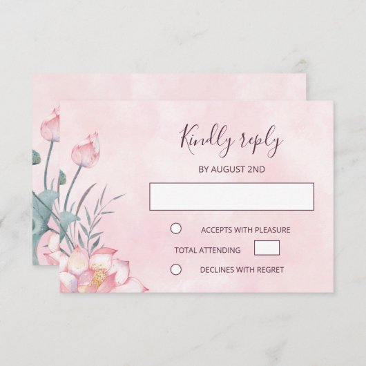 Lotus Wedding RSVP (Devant / Derrière)