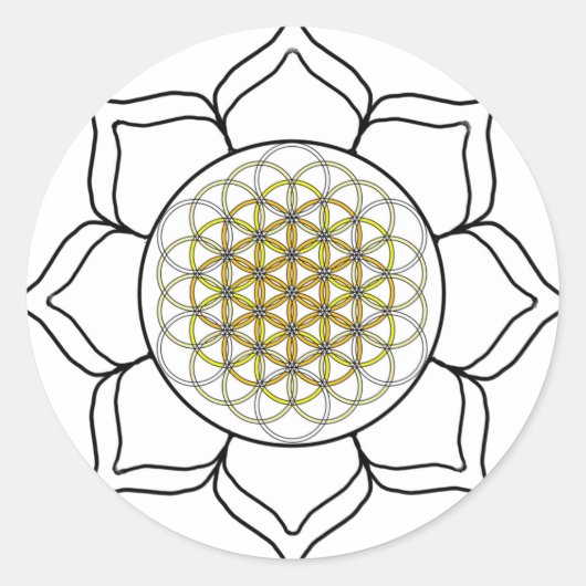 Lotus White2 Ronde Sticker (Voorkant)