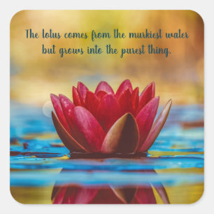Lotus Wijsheid Spirituele Groei Inspirerende Quote Vierkante Sticker