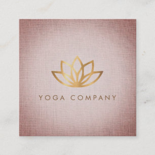 Lotus Yoga Instructor Brown Square Visitekaartje
