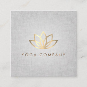 Lotus Yoga Instructor Gray Square Visitekaartje