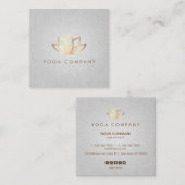 Lotus Yoga Instructor Gray Square Visitekaartje (Voorkant / Achterkant)