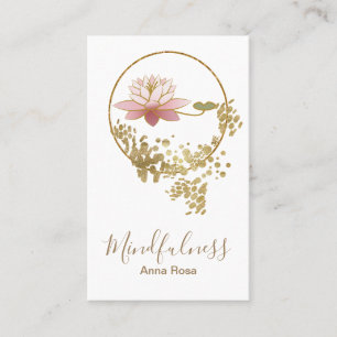*~* Lotus Yoga Meditation Mindfulness Gold Glitter Visitekaartje