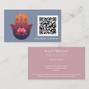 Lotus Zegen   Hamsa Hand Visitekaartje