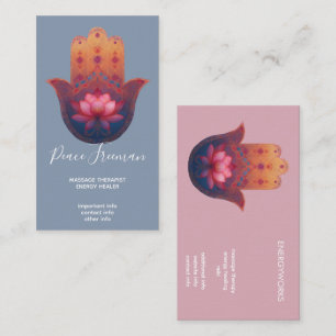Lotus Zegen Hamsa Hand Visitekaartje