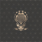 Lotus - zwart en goud sticker (Voorkant)