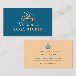 Lotusbloem elegante yoga visitekaartje sjabloon